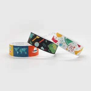 Pulseras de papel adhesivas de alta calidad, a prueba de agua, personalizadas, para conciertos, parque acuático, con Logo - Product Image 6