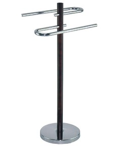 Two- Rail Vertical Round Metal Tube <b>Towel</b> Holder <b>Stand</b> - Product Image 5