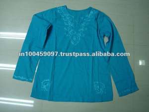 Long <b>Sleeve</b> Cotton Embroidery <b>Tops</b> - Product Image 2