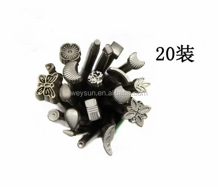 DIY Leathercraft Carving Leather Tools DIY Craft Leather Working Tools Metal Construction Leather Craft Tools Stamp Set