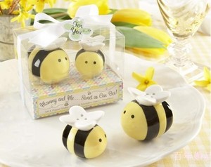 "Mamá y Yo Abeja Abeja Cerámica Sal y Pimienta Shakers set Baby Shower decoración regalos favores - Product Image 1