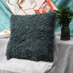 De peluche de felpa de piel sintética de funda de almohada de cama decorativa cálido suave almohada cubierta - Product Image 3
