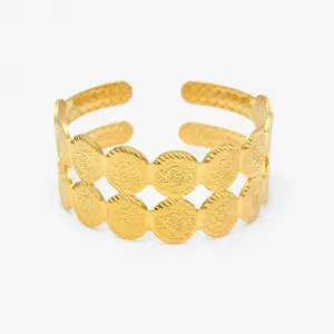 18k Banhado pulseira de ouro arábia saudita jóias mulheres bangle
