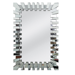 All Glass French Style <strong>Rectangular</strong> Venetian China Decorative <strong>Wall</strong> <strong>Mirror</strong> - Product Image 1