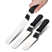 Espátula angular de acero inoxidable para decoración de pasteles, venta al por mayor de fábrica, espátula para glaseado