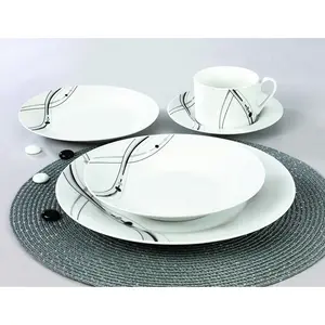 30pcs New Bone China Dessert Plates Porcelain Tableware Ceramic Dinnerware Set Plate Dish Ceramic Dinner Set