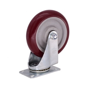 Alta Qualidade Durável 5 "PU/PVC Placa Superior Rodízio Giratório Rodas Industrial Castor Material Handling Equipment Parts - Product Image 1