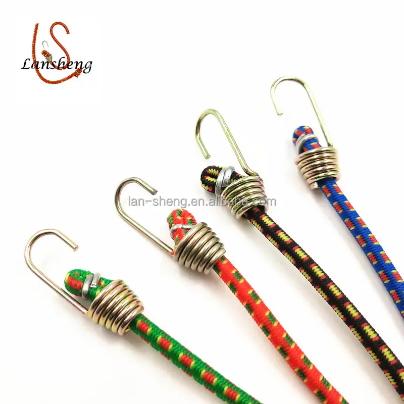 Cuerda Elástica redonda de goma, Mini cuerda elástica con gancho de Metal, 4mm, 10 pulgadas, fabricación de fábrica