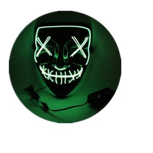 Halloween Costume Đảng Trang Trí Phụ Kiện Creepy Nhựa Phát Sáng 4 Chế Độ LED Mặt Nạ - Product Image 3