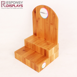 Estante de exhibición de encimera escalonado de madera maciza con diseño de rejilla multicapa para escaparate de botellas de aceite esencial en tienda minorista - Product Image 3
