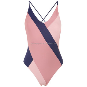 2017 OEM personalizado <span class=keywords><strong>Sexy</strong></span> Ladies V Front y <span class=keywords><strong>X</strong></span> Back One Piece Tanga traje de baño cómodo traje de baño para niñas maduras - Product Image 3