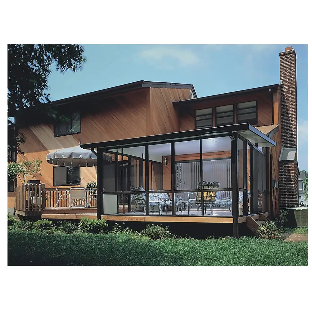 Al aire libre moderno vidrio de marco de aluminio terraza o en el Solarium compuesto diseños para casas