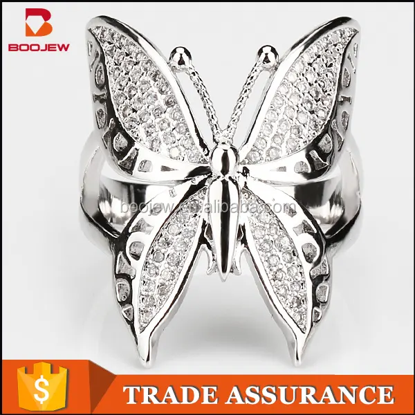 guangzhou boojew aanbod online kopen vlindervorm koper materiaal wit gouden ring
