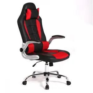 Ergonomischer Stuhl schwarz Gaming und weißer Leder Schreibtischs tuhl