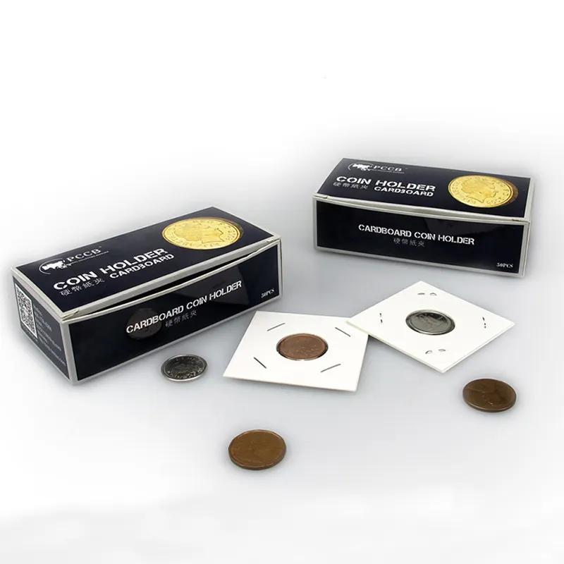 Soportes de cartón para colección de monedas, diferentes tamaños, surtido de monedas
