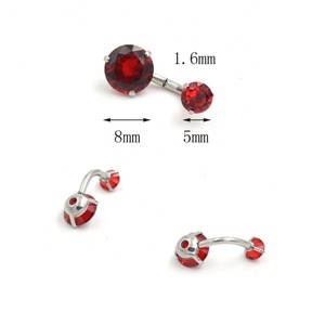 Di alta Qualità Assortiti MOQ BASSO Chirurgico Acciaio Inox Rotondo CZ Bar <span class=keywords><strong>Ombelico</strong></span> Anelli del Tasto di - Product Image 2