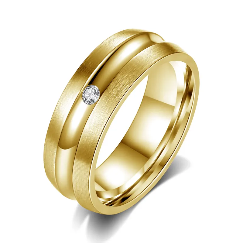 Hoge Kwaliteit Vergulde Titanium Wedding Ring Accessoires WhereTo Kopen Trouwringen Voor Unisex Sieraden Wide Band Ring