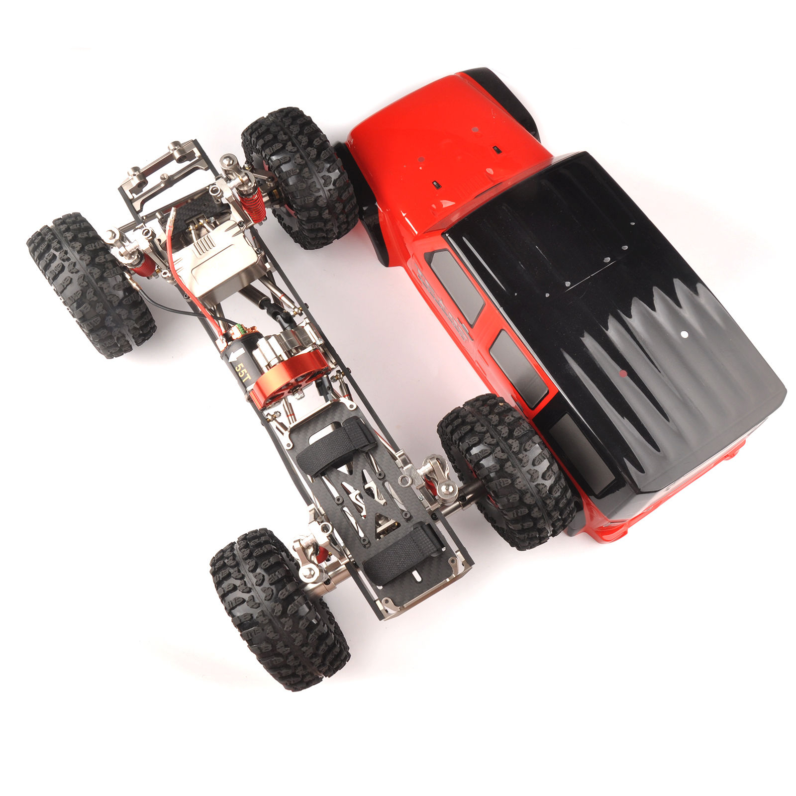 CNC 1/10 RCロッククローラーチャシス - トラックキット、電動システムなし