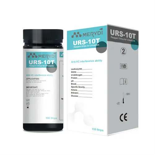 Papel de teste reagente urinalisis URS-10T, 10 parâmetros, tiras de teste de urina