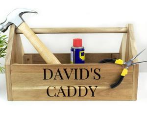 Unique Dad Grandad Gifts  Engraved Wooden Beer Box  Crate  Tool Caddy