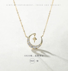<span class=keywords><strong>Collana</strong></span> <span class=keywords><strong>Luna</strong></span> <span class=keywords><strong>Crescente</strong></span> A361A Placcata Oro 18K, Gioiello in Argento Sterling 925 - Product Image 5