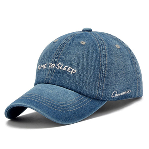 Cepillado pesado llano gorra de mezclilla con precio barato - Product Image 3