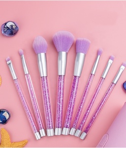 7 pièces haut de gamme Luxe en gros poils professionnels <span class=keywords><strong>Rose</strong></span> <span class=keywords><strong>rose</strong></span> étiquettes <span class=keywords><strong>irisé</strong></span> bas quantité minimale de commande Fashional poignée transparente pinceau de maquillage - Product Image 4
