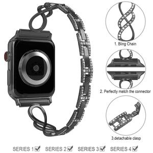 <span class=keywords><strong>IVANHOE</strong></span>-Bracelet de montre de luxe en acier inoxydable pour Apple Watch, en alliage, cristal, strass et diamant - Product Image 6