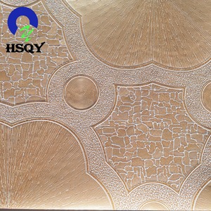 أفريقيا وتركيا وباكستان سوق المواد البلاستيكية البيضاء Colour <span class=keywords><strong>PVC</strong></span> تنقش فيلم بلاط السقف المصنوع من الجبس