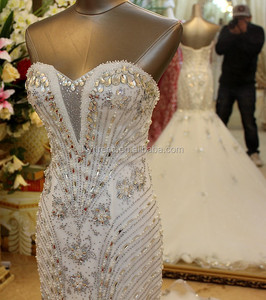 <strong>Mermaid</strong> <strong>Style</strong> Design Floor Length Custom Made Formal Bridal Gowns Design Crystal China HS362 Sweetheart Bling Wedding <strong>Dress</strong> - Product Image 5