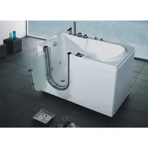 Air massage freestanding sitting acrylic elderly walk in bathtub