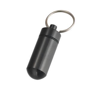 Boîte à pilules capsule 48x17mm <span class=keywords><strong>avec</strong></span> porte-clés pour <span class=keywords><strong>pharmacie</strong></span>, en métal, étanche - Product Image 2