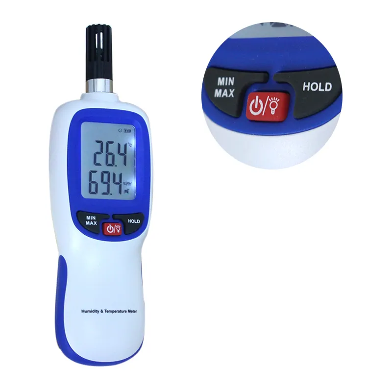 Medidor de temperatura pirômetro digital de mão, medidor de umidade indore outdore mini higrômetro estação meteorológica controlador wt83