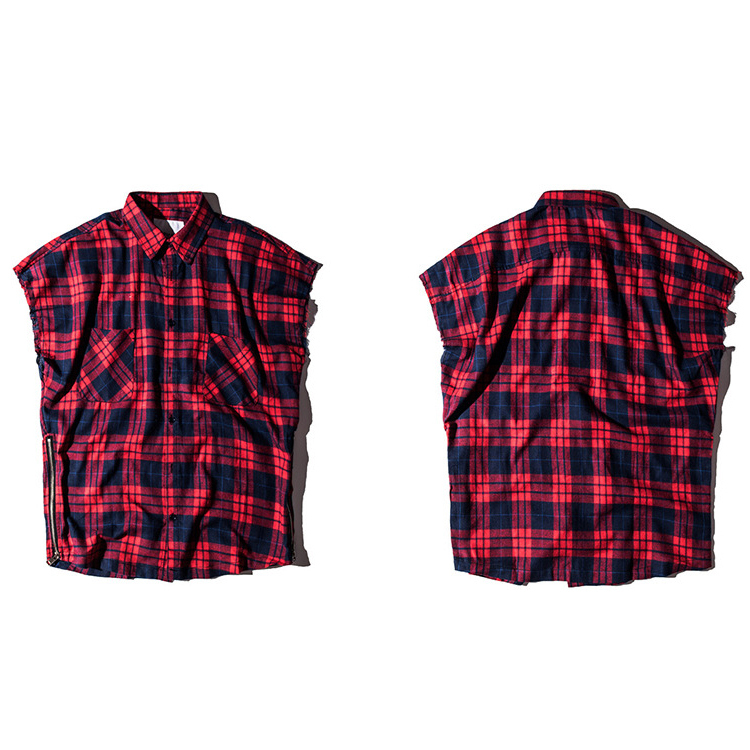 JG JENNY GHOO Men's Sleeveless Plaid Flannel Shirt Vest - Casual Button-Down Summer Top, Black, XX-Large - View #9