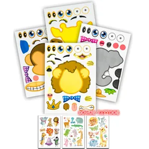 24 Make-A-Zoo Animal Sticker Sheets - Great Zoo And Safari Theme Birthday Party Favors