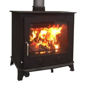 Poêle <span class=keywords><strong>à</strong></span> <span class=keywords><strong>bois</strong></span> multi-combustibles <span class=keywords><strong>20</strong></span> <span class=keywords><strong>kW</strong></span> avec chaudière arrière, autoportant, noir mat, verre résistant aux hautes températures pour le chauffage central - Product Image 4