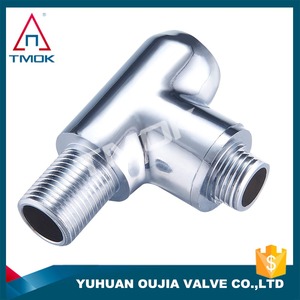 Válvula ángulo cobre <span class=keywords><strong>amarillo</strong></span> con cromado pulido tres vías <span class=keywords><strong>flujo</strong></span> agua npt CE montado en la pared baño sanitario limpia lavadora - Product Image 3