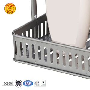 Estante de almacenamiento de cocina para baño, 2 niveles, de aluminio, sin perforación, proveedor de China - Product Image 5