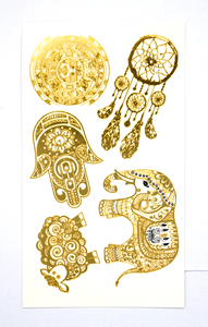 Tatuaggio del corpo di piccola dimensione adesivo temporaneo metallico dorato del tatuaggio nella stampa ad alta definizione - Product Image 2