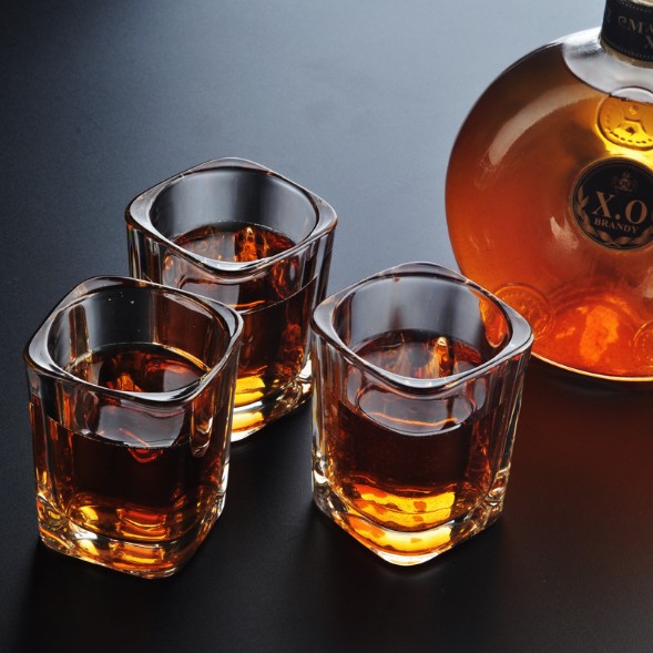 K-6050 Custom Logo Promotional Square Shot Glass With Printing For Souvenir Gift Mini Square Shot Glass