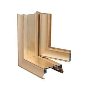 T C decorativos marco cuadrado de tubo de media vuelta terminar, de corte térmico de aluminio de grano de madera fabricante - Product Image 4