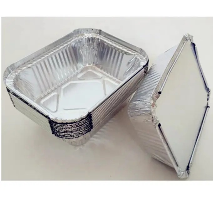 250Ml Hình Chữ Nhật Nhôm Foil Tray Với Nắp Đậy Trong Chất Lượng Tốt Và Giá Cả