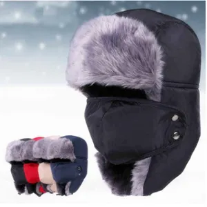 Chapéu russo de pele ushanka, chapéu russo estilo russo, esqui, ar livre, boné, novidade, 3558