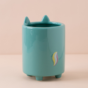 <span class=keywords><strong>Maceta</strong></span> suculenta en forma de <span class=keywords><strong>unicornio</strong></span> para decoración del hogar, Animal de dibujos animados de cerámica - Product Image 4