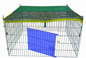 קיפול גדר תיל ארנב מתכת חיצוני ארנב עם אור עבור כלבים ספקים-צדדיים רכים 1PC/קרטון מגולוון לא תמיכה כלב כלוב - Product Image 2