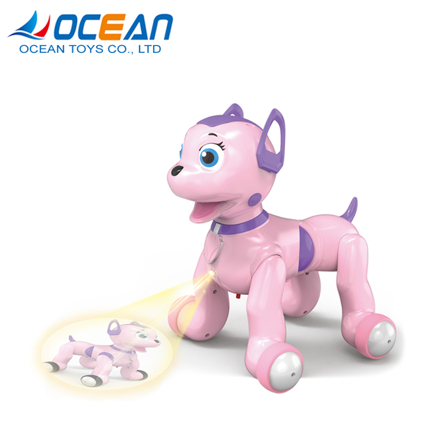 Pink Walking Puppy Interactive Toys Plastic Rc Robot Dog Products