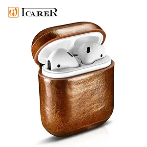 Wholesale Oil Wax Series Real Leather Charging Protective Earbuds Case CoverためAirpod