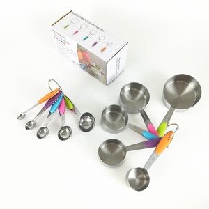 Bộ Cốc Và Thìa Đo Bằng Thép Không Gỉ/Bộ 5 Cốc Và Thìa Kim Loại 10 Để Đo Khô-Đồ Dùng Nhà Bếp - Product Image 6