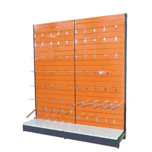 Metalen Slatwall Backing Voor Supermarkt Display Commerciële Ronde Rack Store Plank