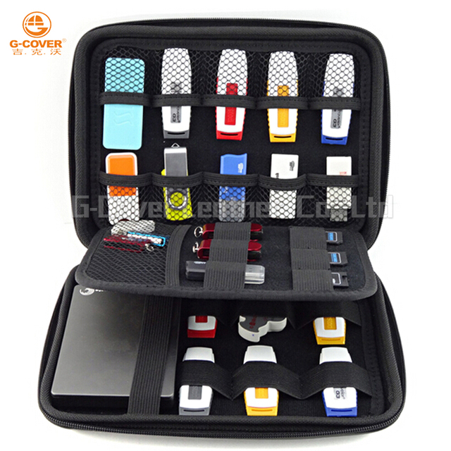 Electronics Accessories Carry Bag Storage USB Hard Drive Shuttle Case Cable Travel Organizer Portable Water Zipper Casual